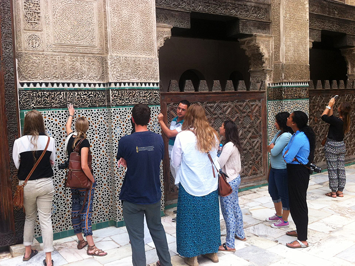 Students on a tour in Rabat, Morocco.