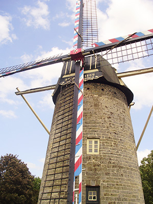 Historic windmill in Maastricht, Netherlands.