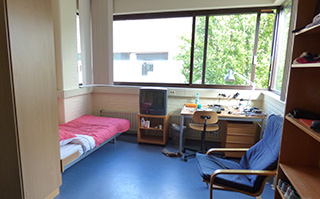 Bedroom in student apartment in Maastricht, Netherlands.