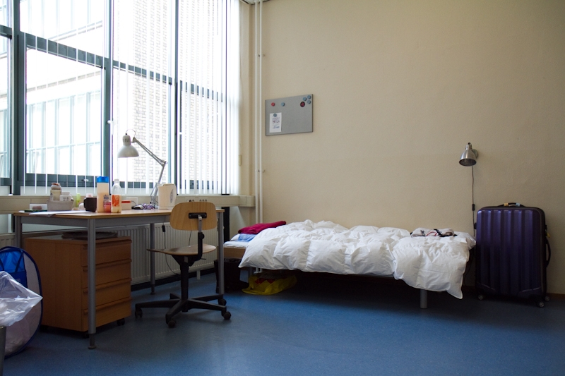 Bedroom in student apartment in Maastricht, Netherlands.