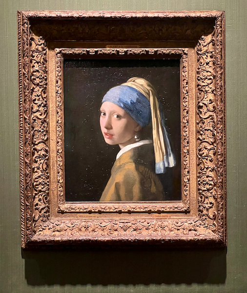 The famous "Girl with the Pearl earring" painting in the Mauritshuis Art Gallery in The Hague, Netherlands.