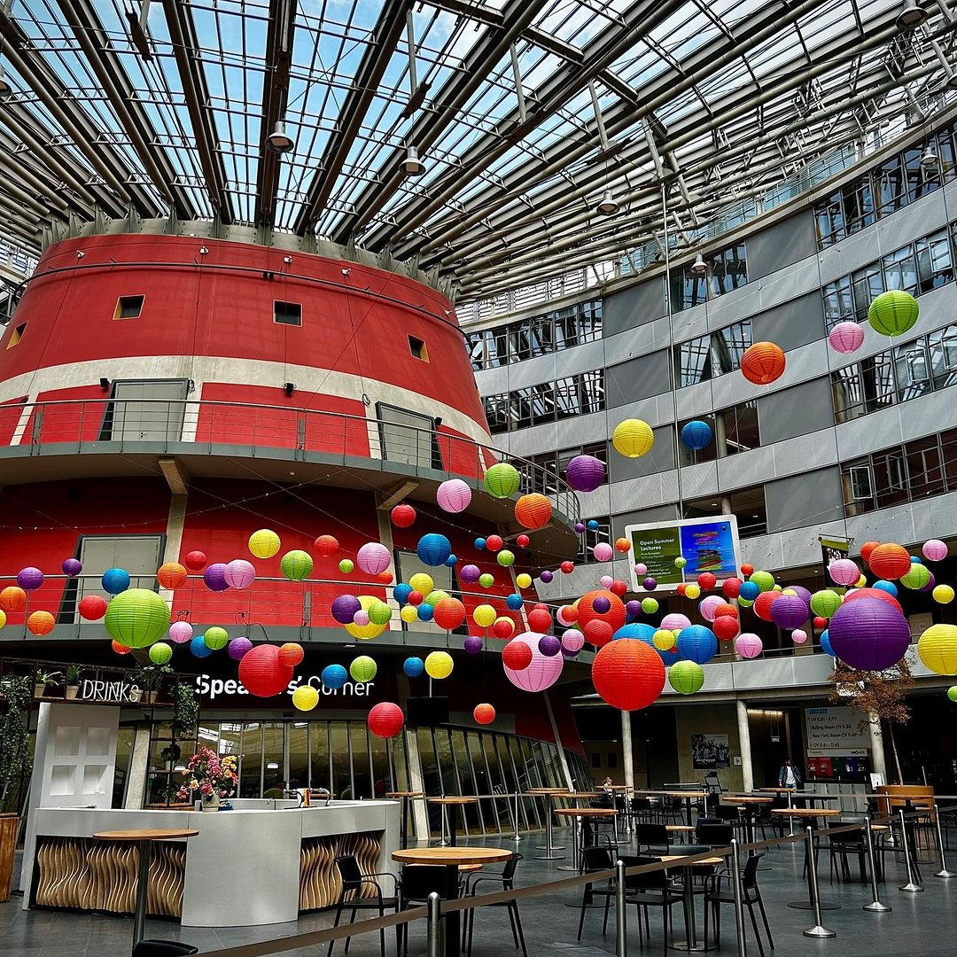 Inside a building on the campus of The Hague University in The Hague, Netherlands.