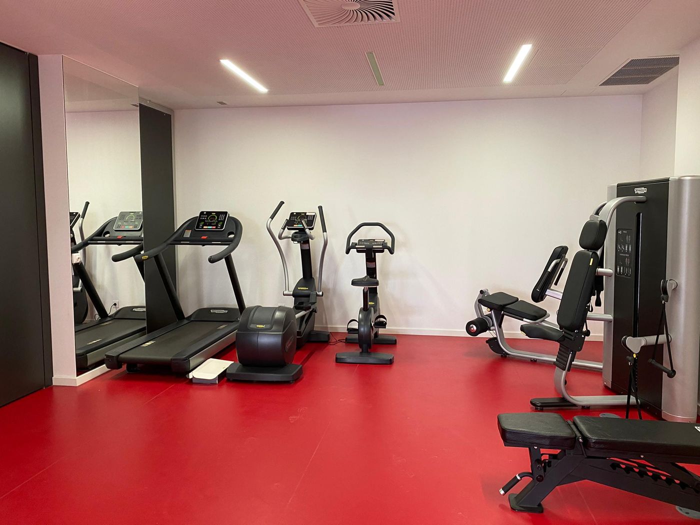 Gym in student apartment building in Lisbon, Portugal.