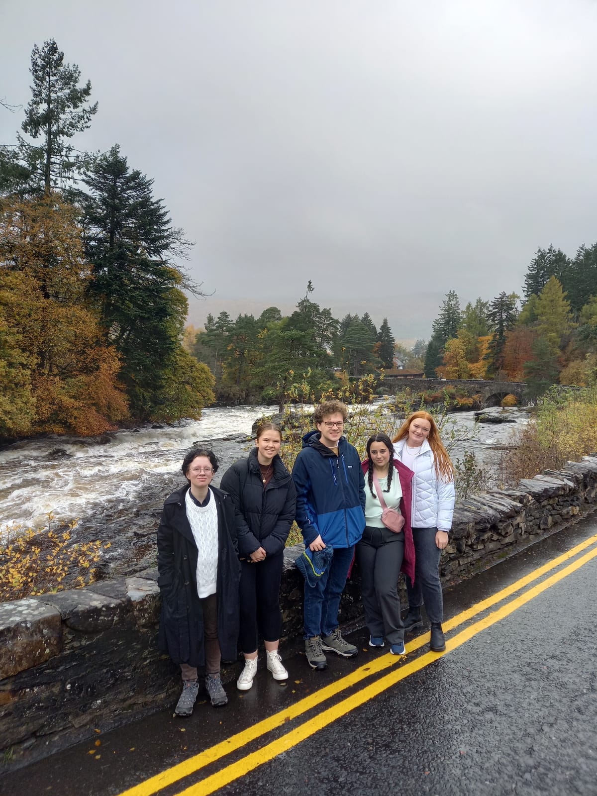 A group of students in Highlands, Scotland