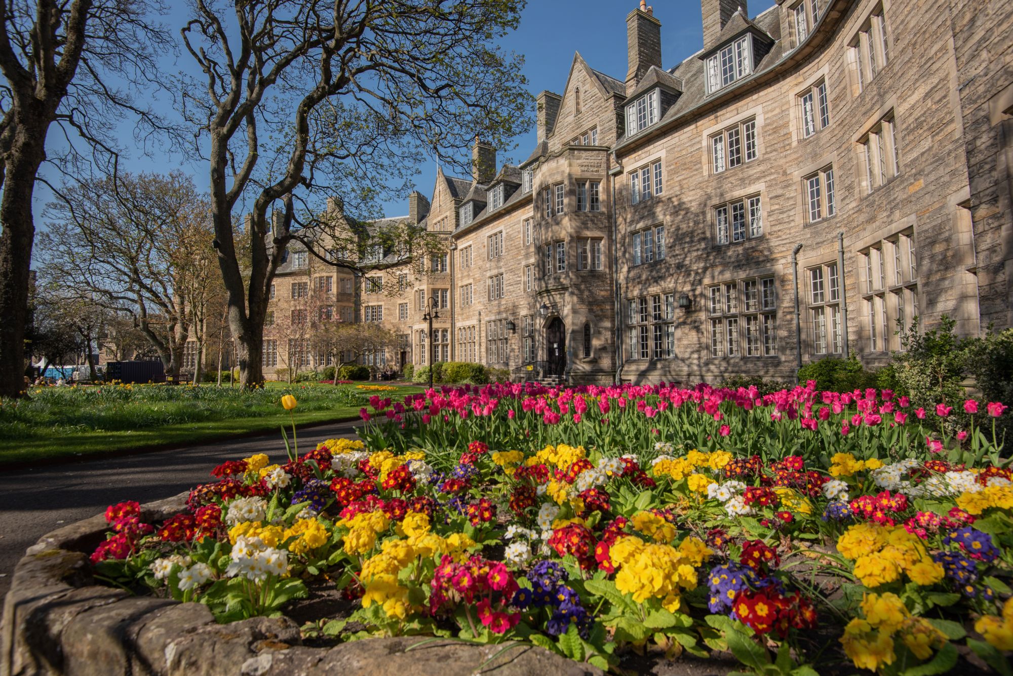 Student housing exterior in St Andrews, Scotland.