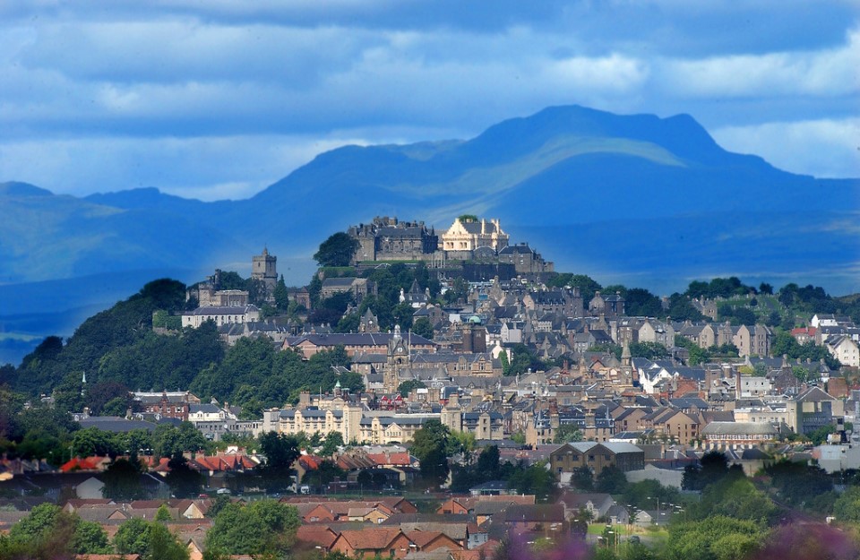 View of the city of Stirling, Scotland.
