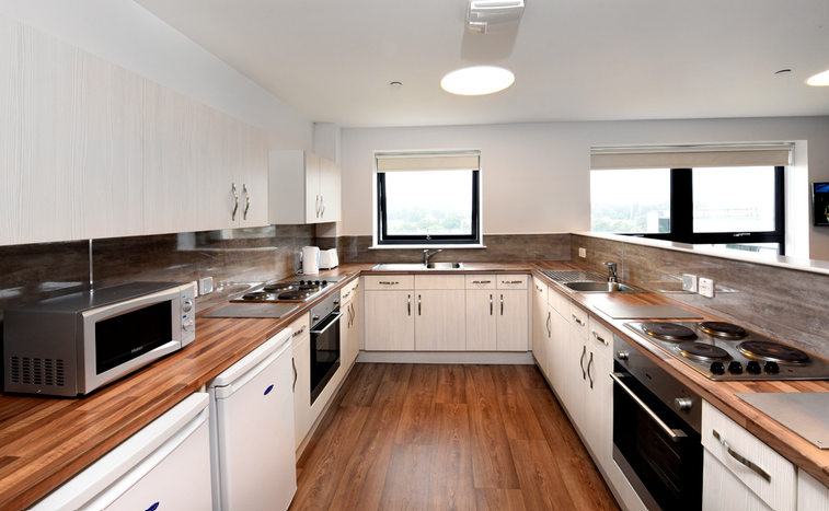 Kitchen in student flat in Stirling, Scotland.