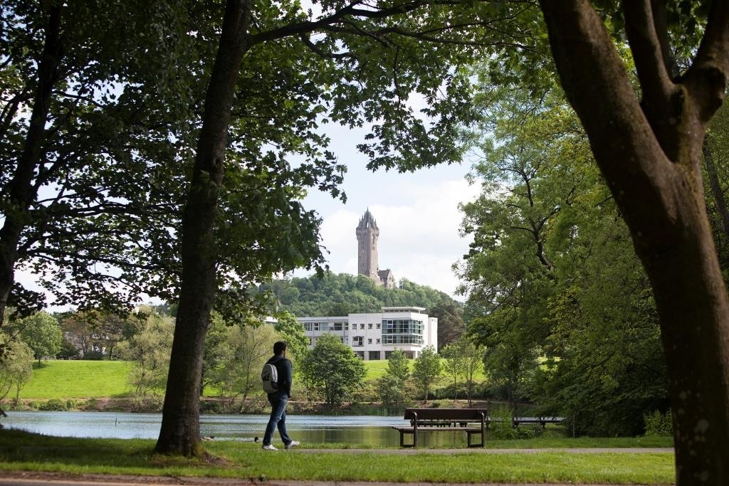 View of campus at Stirling University in Stirling, Scotland.