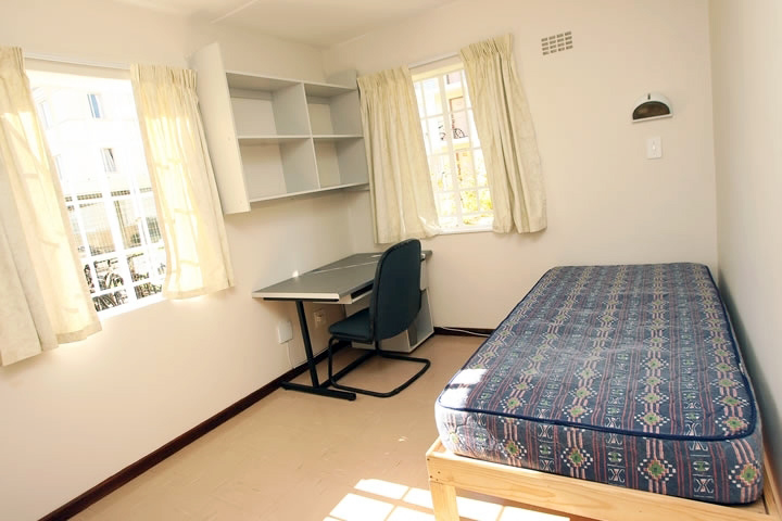 Bedroom student housing in Stellenbosch, South Africa.