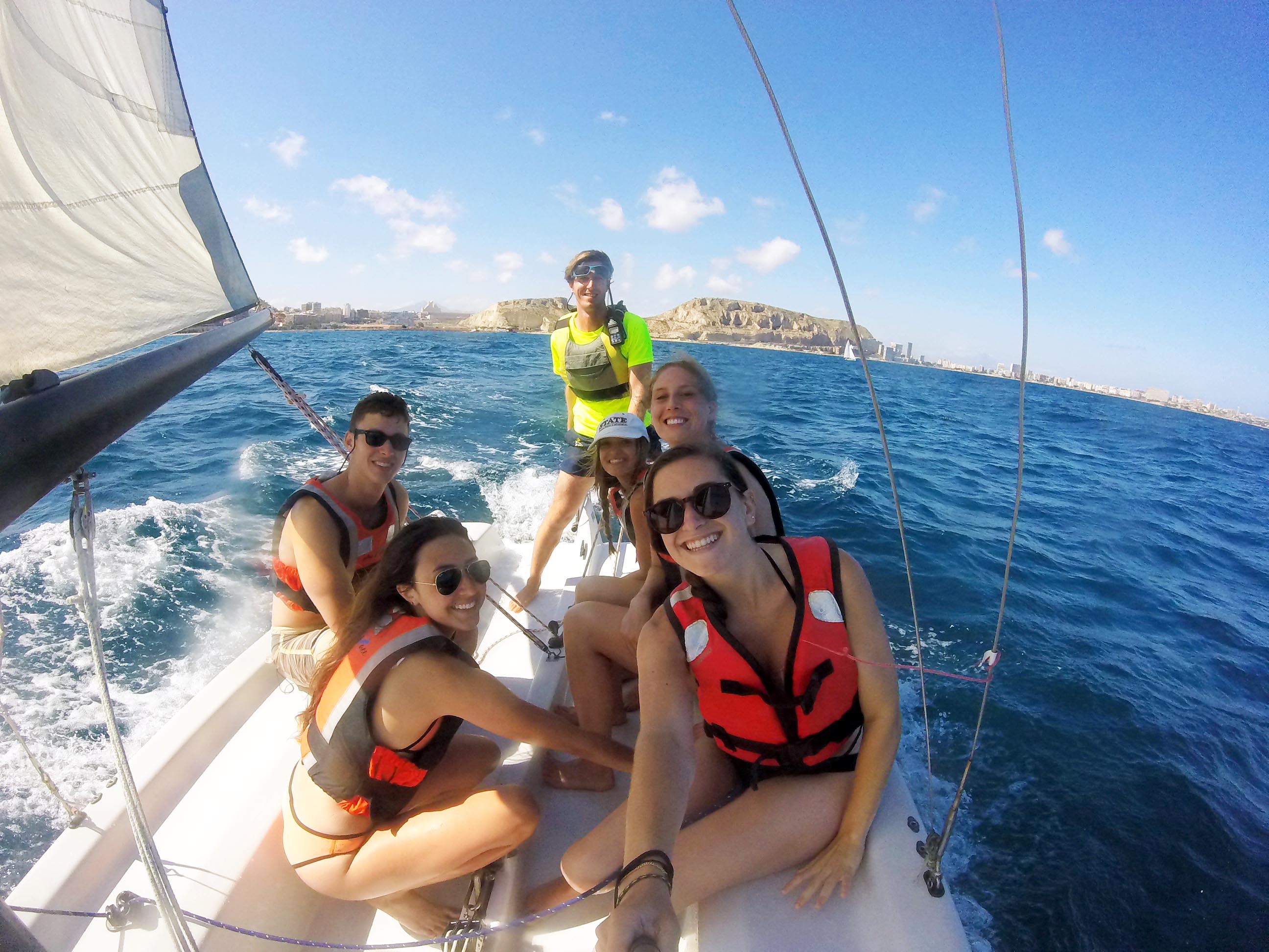 Students sailing in Alicante, Spain.