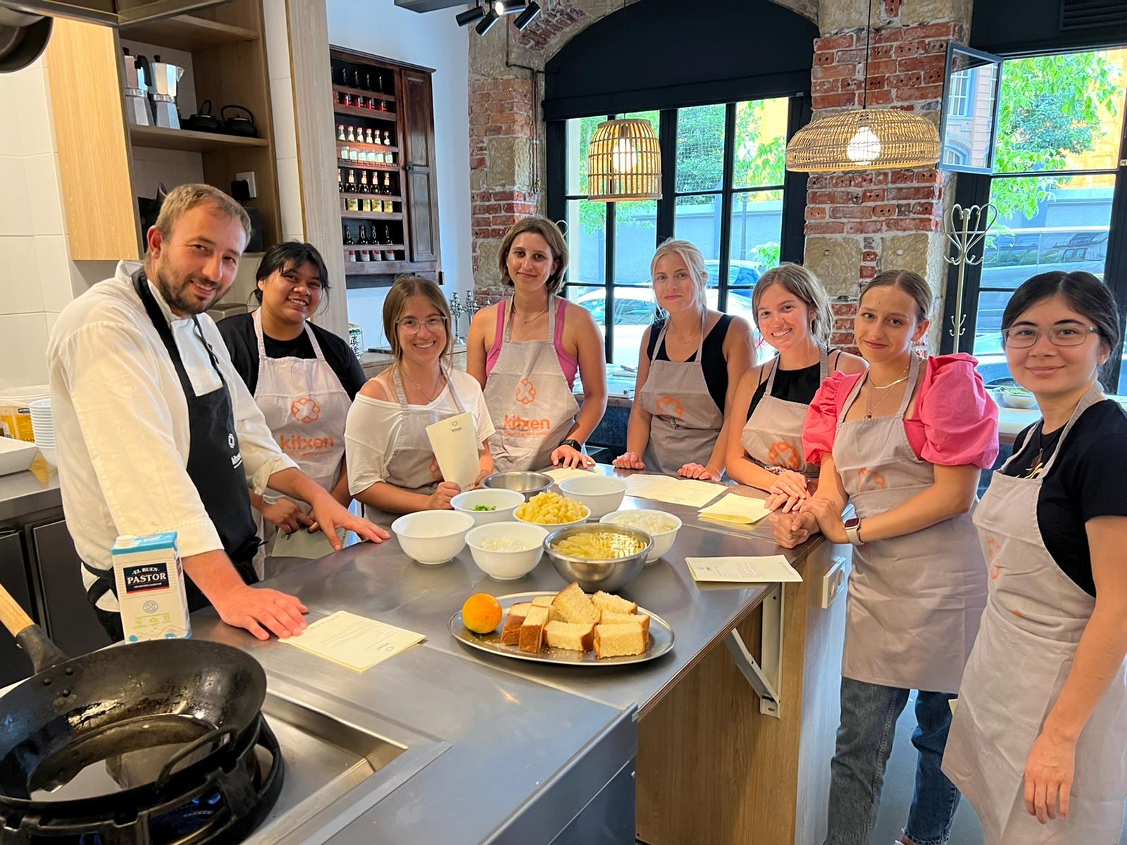 Students in cuisine class in Bilbao, Spain.