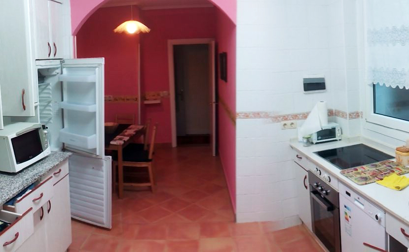 Kitchen in student apartment in Bilbao, Spain.