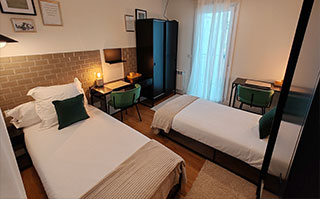 Second bedroom of the shared apartment in downtown Bilbao, Spain.