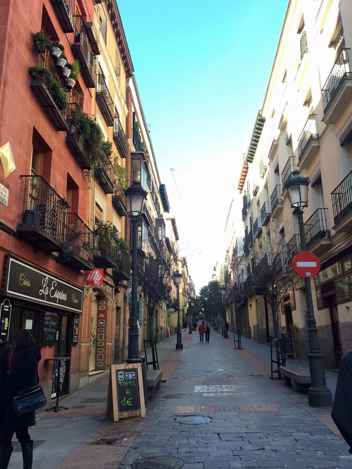 Historic streets of Madrid, Spain.