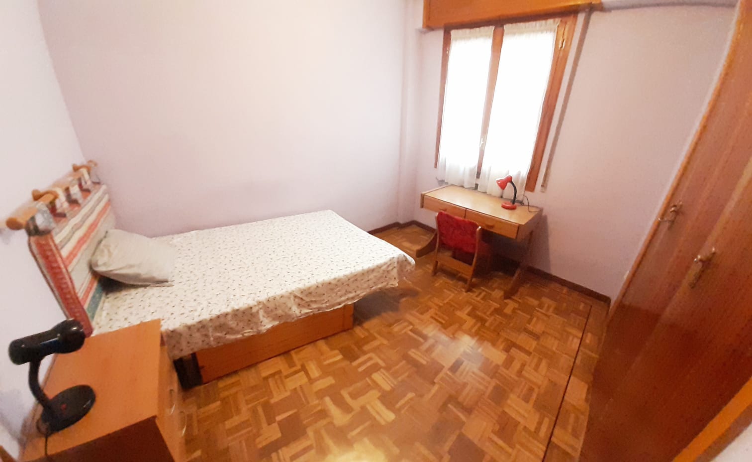 Bedroom in student apartment in Madrid, Spain.