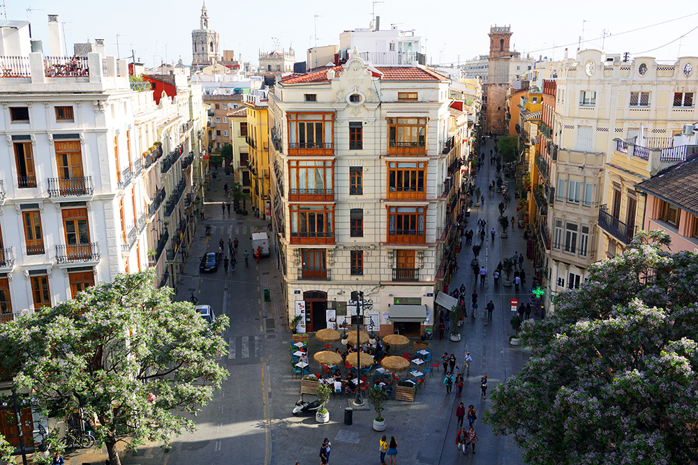 Historic streets of Valencia, Spain.