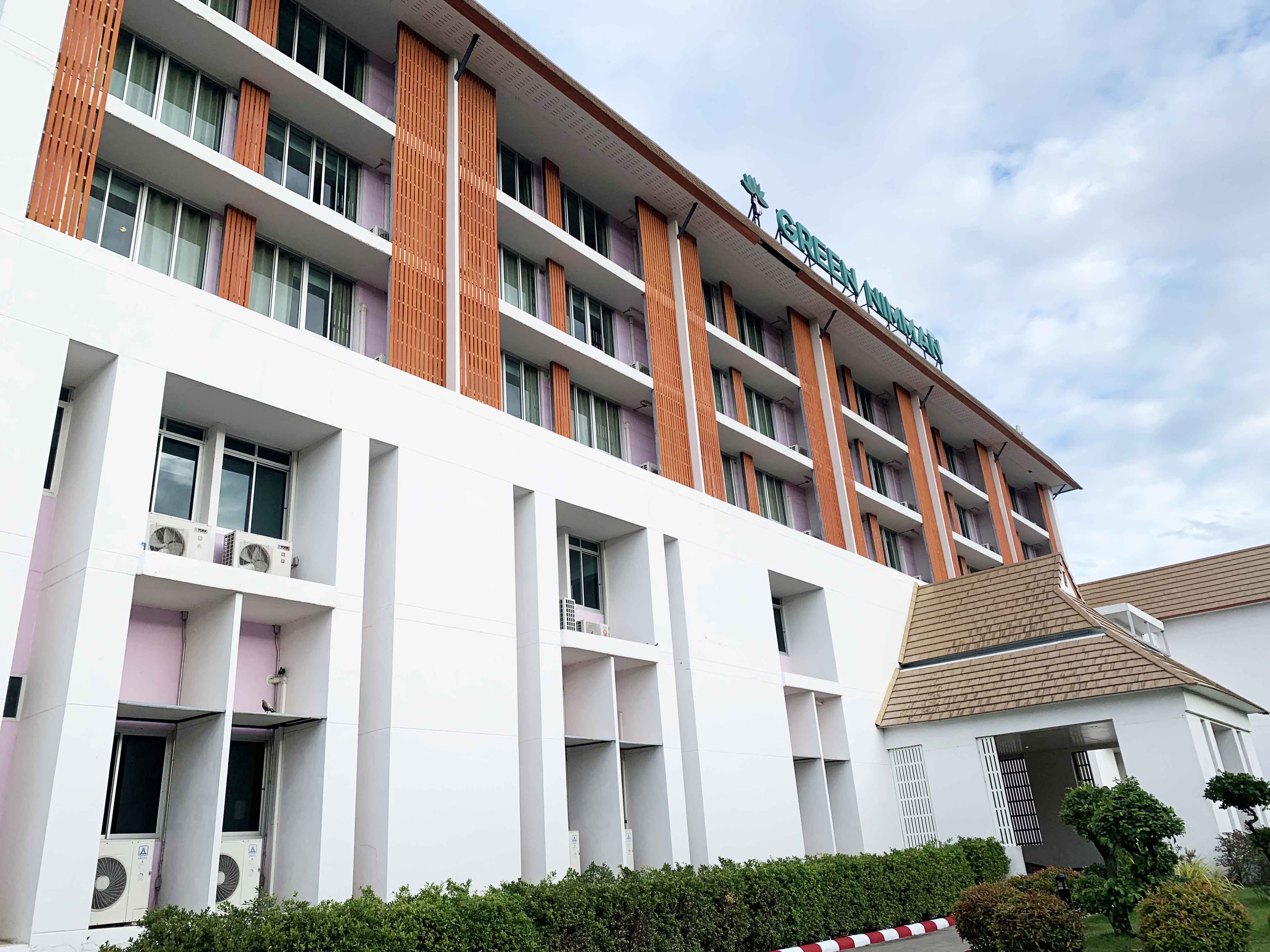 Exterior of Green Nimman dormitory in Chiang Mai, Thailand.