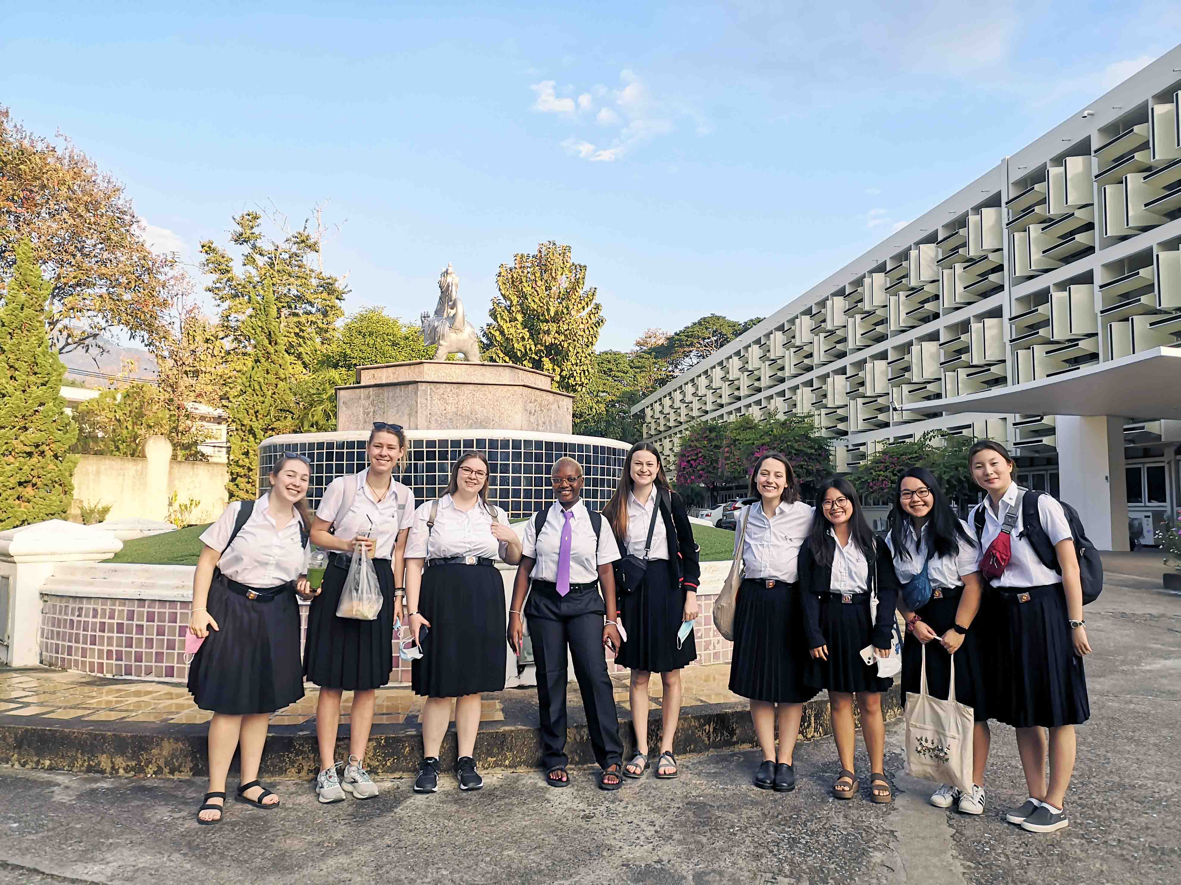 Students on campus at Chiang Mai University (CMU) in Chiang Mai, Thailand.