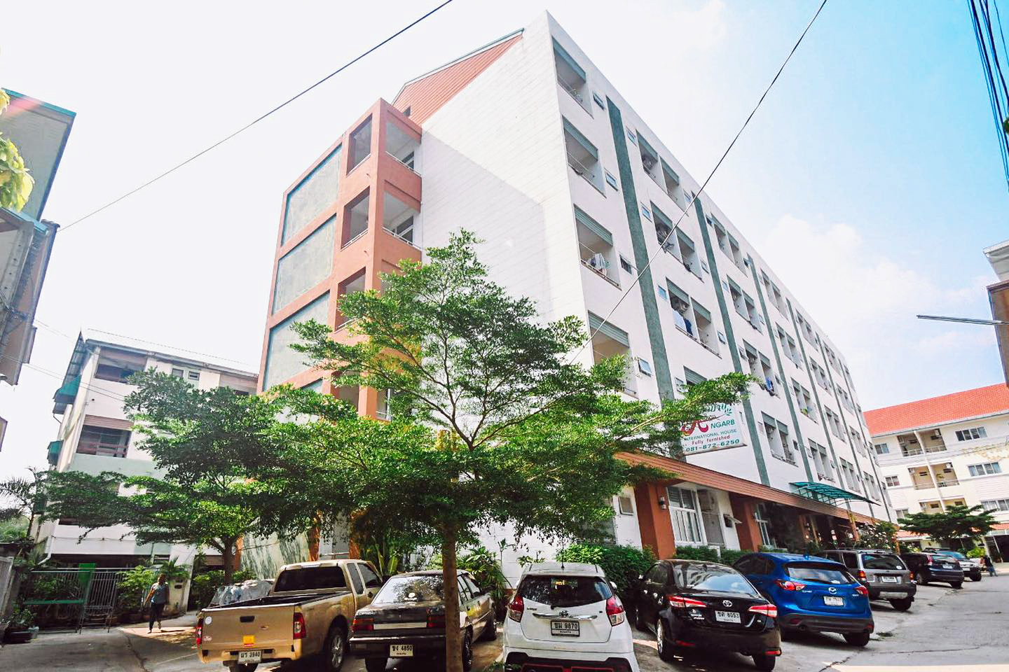 Exterior of off-campus dormitory in Khon Kaen, Thailand.