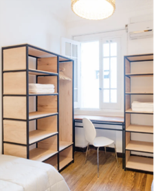 Bedroom in student housing in Montevideo, Uruguay.