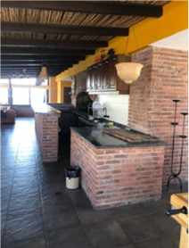 Grill area in student housing in Montevideo, Uruguay.