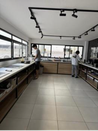 Kitchen in student housing in Montevideo, Uruguay.