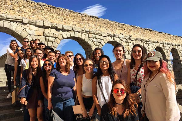 Students study abroad in Spain and visit France during a field trip.